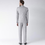 Men Grey Solid Single-Breasted 2-Piece Formal Suit